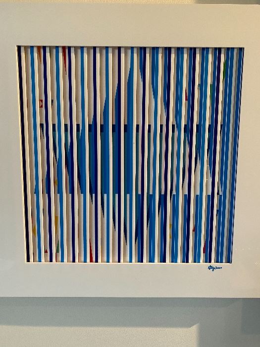 Agam with movable frame  that changes color of image. Unusual.