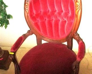 Victorian hoop back parlor chair