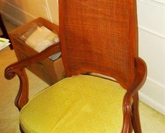 Wicker back chair with dinning table