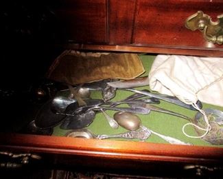 Silver Chest un searched plate and some sterling