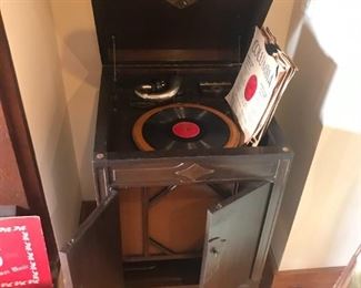 Antique Record Cabinet $ 268.00 - Works !