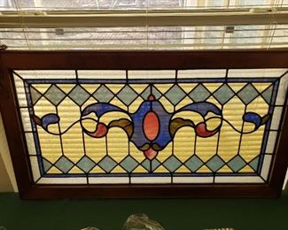 Antique Door Transom- Stained Glass