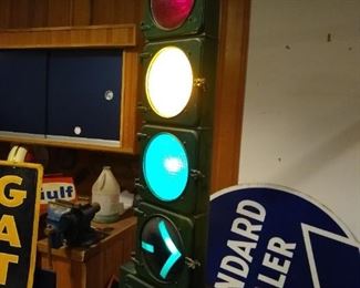 Working stop light on a stand