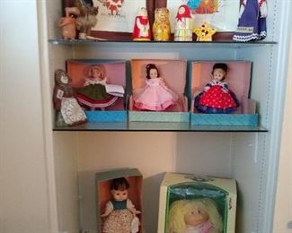 Children's pictures, Madame Alexander dolls, Russians and Polish nesting dolls, children's virtue books, Cabbage Patch doll