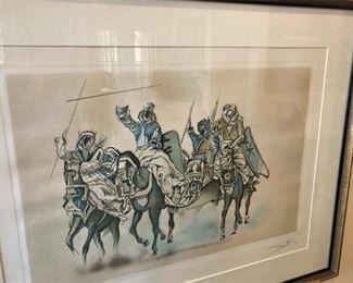 Salvador Dali framed print "Four Horseman" - signed and numbered