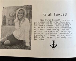 with Farah Fawcett's picture (She attended UT in the '60's.)