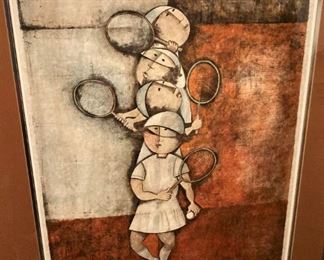"Tennis"  by Artist Graciela Rodo Boulanger  (She studied music and art throughout childhood, giving her first piano recital at age 15, and her first art exhibitions in Vienna and Salzburg at age 18.)