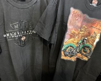 Two more of the many Harley T-shirts