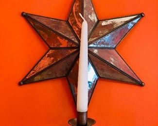 Pair of American Art Moderne Mirrored Star Wall Sconces