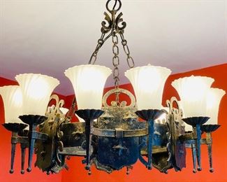 Notice the elaborate details in this One of a Kind Antique Chandelier Imported from Malta