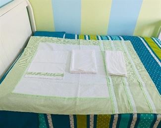 Green Sheets with Sham and Pillow Cases