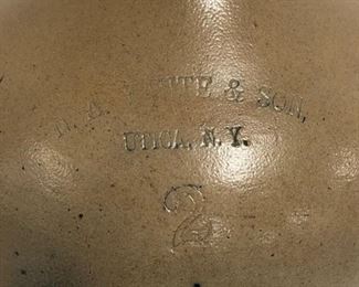 Blue Decorated White & Sons Utica NY Jug