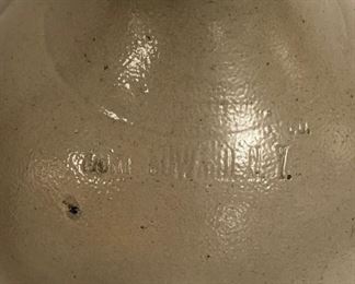 Blue Decorated Fort Edwards N.Y. Tornado Jug