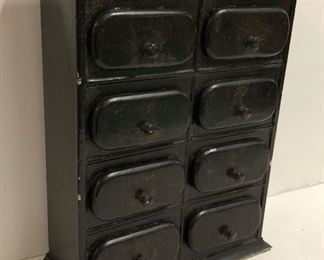 Tin 8 Drawer Wall Spice Cabinet