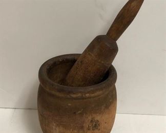 Wooden Mortar & Pestle