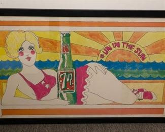 7up Uncola Framed Advertisement
