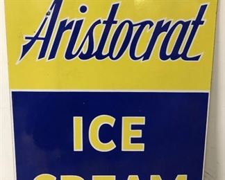 Metal Aristocrat Ice Cream Sign