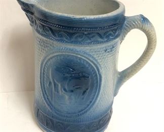Blue & White Cow Pitcher
