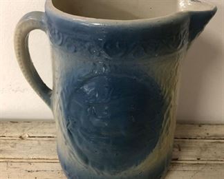 Blue & White Leaping Deer Pitcher