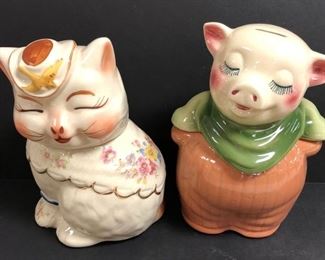 Collection of Cookie Jars Incl. Shawnee "Puss n Boots" and "Smiley" Bank Cookie Jar