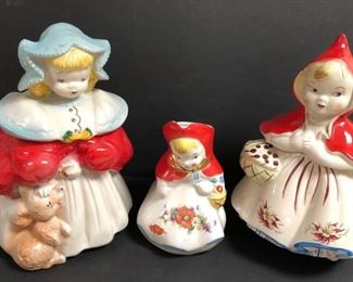 Goldilocks & Little Red Riding Hood Cookie Jars, Pitcher