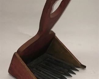 Wooden Cranberry Picker In Old Red