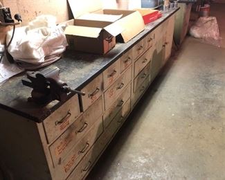 Larger 10'L  x 35"T x 18"W many drawers and doors Chemistry bench