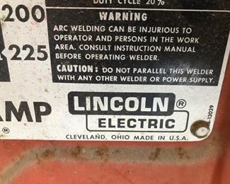Lincoln Electric 225 Amp Welder
