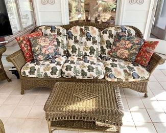 Wicker Sofa and Loveseat