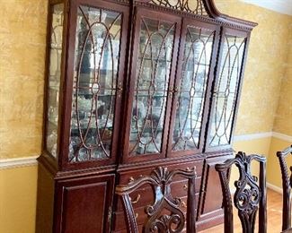 Mahogany Breakfront China Cabinet 