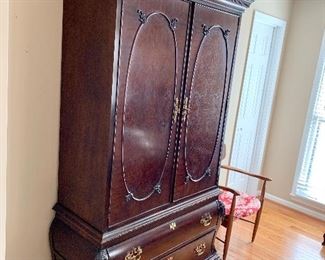 Carved Mahogany Armoire 