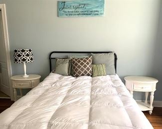 Full size bed, matching pair of nightstands