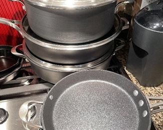 A nice selection of almost new Calphalon pots