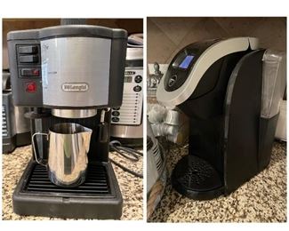 DeLonghi and Keurig coffee makers