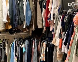 A closet full of ladies clothing. sizes range from 8-14. Med- lg. Most are brand new with tags!