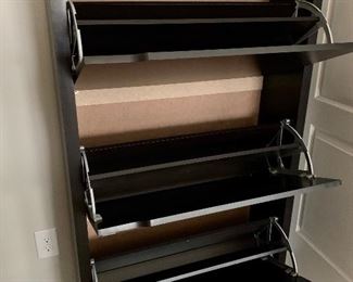 Inside the shoe storage cabinet