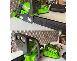 ‘Greenworks’ battery operated chainsaw