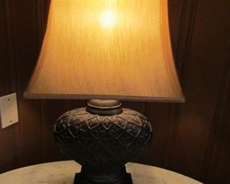 •	Item 3: Resin table lamp. 13”wide x 10”deep x 25”tall. PRICE: $25.00