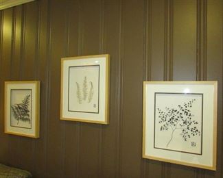 •	Item 4: Set of (3) “Art. com” framed dried botanicals in shadowbox frames. Each being 16”wide x 1.25”deep x 19”tall. PRICE FOR (3): $75.00