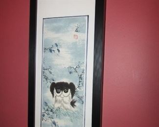 •	Item 29: Framed Asian-style print (Framed at Creative Framing). 6.75”wide x 15”tall. PRICE: $25.00