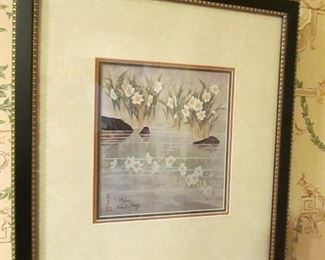 •	Item 80: Karl Feng of Cincinnati, Ohio framed print of a watercolor. (Number 84 of 1,000). Approximately 14.5” x 16.5”. PRICE: $40.00