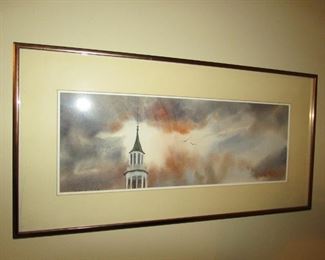•	Item 103: Kitty Waybright of Cuyahoga Falls, Ohio watercolor with documentation on back. 24.5” x 12.25”. PRICE: $60.00