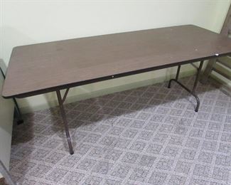 •	Item 106: 6’ x 2.5’ folding table. Heavy duty. PRICE: $20.00