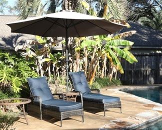 pool furniture, patio umbrella