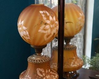 antique lamp and eye glasses