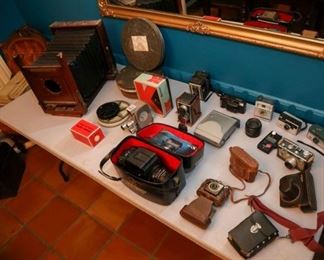 8x10 view camera, Mamiya RB 67 Pro S, misc. vintage cameras