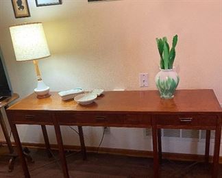 FOUNDERS MID CENTURY THREE DRAWER CONSOLE/ ROSEWOOD 