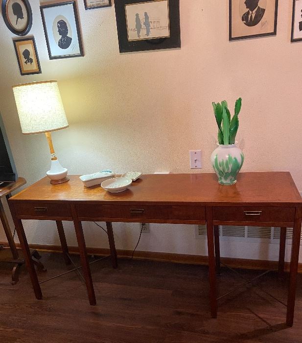 FOUNDERS MID CENTURY THREE DRAWER CONSOLE/ ROSEWOOD 