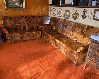 Burl Wood, Solid Wood Sofa Couch. Came directly from Alaska
