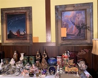 Moriage piece, Thai Statues, Chinese Foo Dogs, Art Glass